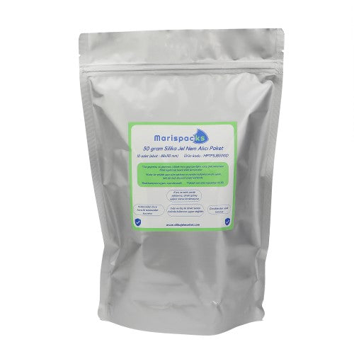 Marispacks 50 g x 5 adet silikajel nem alıcı paket (nonwoven, aluminyum doypack ambalajda)