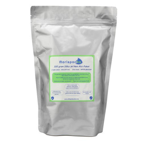 Marispacks 500 g x 2 adet silikajel nem alıcı paket (nonwoven, aluminyum doypack ambalajda)