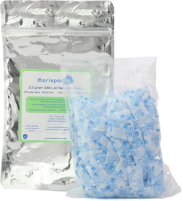 Marispacks 0,5 g silikajel nem alıcı paket  (aihua paper, metalize doypack ambalajda)