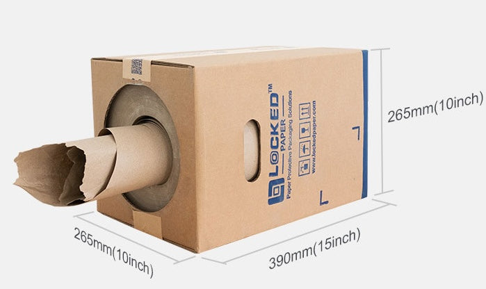 LockedPaper TubeFill tüp ağızlı dispenser kutulu kraft dolgu kâğıdı  70 g/m² – 38 cm x 360 m