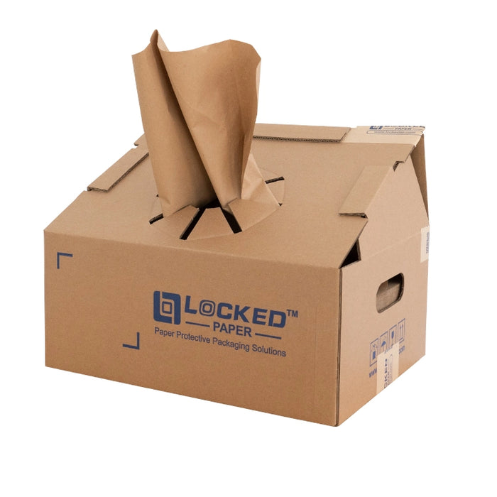 LockedPaper FlowFill yıldız ağızlı dispenser kutulu kraft dolgu kâğıdı  70 g/m² – 38 cm x 360 m