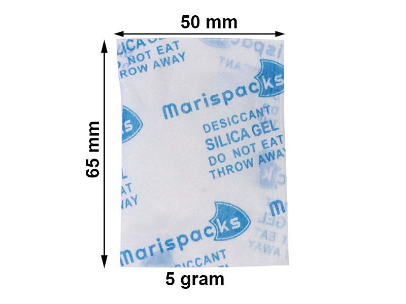 Marispacks 5 g silikajel nem alıcı paket (nonwoven) (1 polietilen poşet = 500 adet)